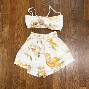 For Love & Lemons White Smocked Waist Dress